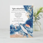 Invitation Mélange de baleines mammifères marins Mer bleu ora (Debout devant)