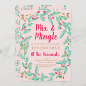 Invitation Mélange de Noël Mix Mingle Mistletoe (Devant / Derrière)