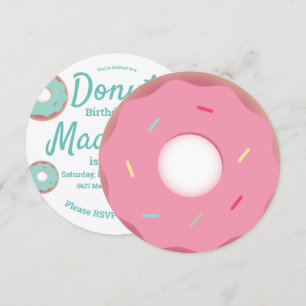 Invitation Mélange de paillettes de donut rose et sarcelle ro