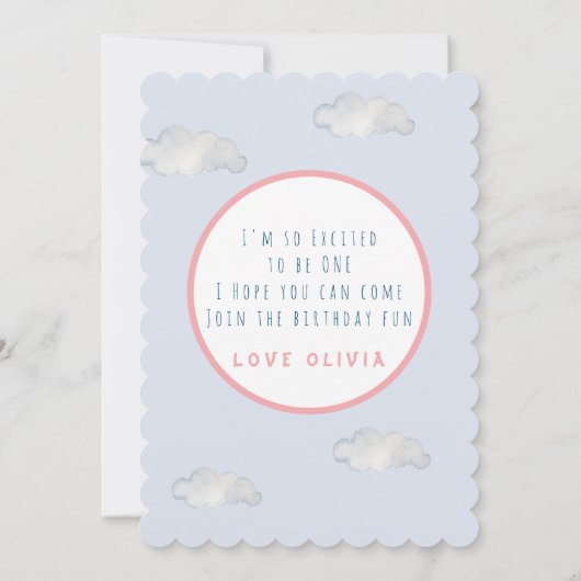 Invitation Mélange lapin d'aquarelle en montgolfière (Dos)