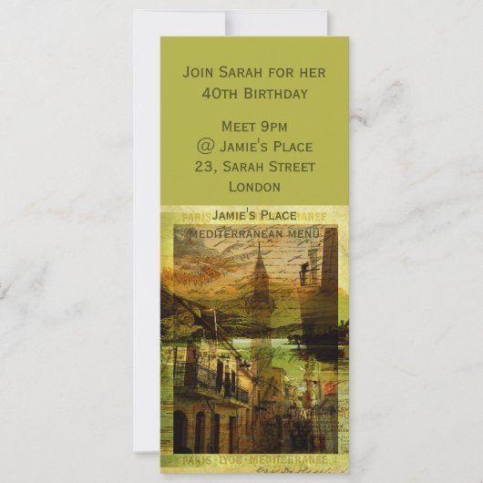 Invitation Mélange méditerranéen (Devant)