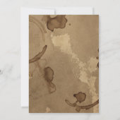 Invitation Mélange Parfait, Café, Tissus, Fête des mariées (Dos)