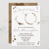 Invitation Mélange Parfait, Café, Tissus, Fête des mariées (Devant / Derrière)