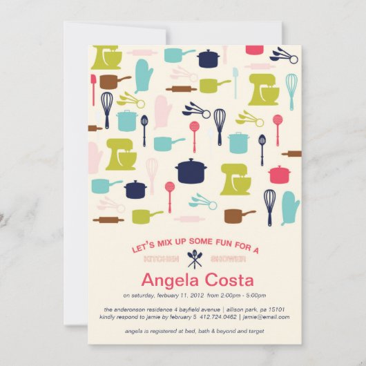 Invitation Mélangeons de l'amusement - Fête de la mariée de (Devant)