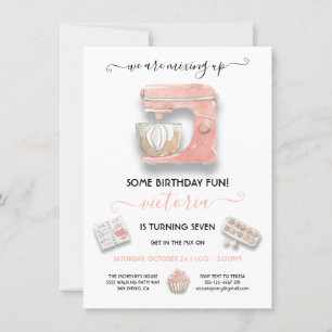 Invitation Mélangeur de fête d'anniversaire de cuisson