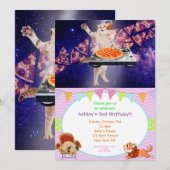 Invitation Mélangeur de Tourne-disque de chat DJ (Devant / Derrière)