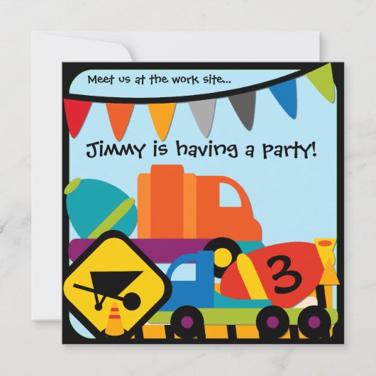 Invitation Mélangeurs de ciment de construction customisés An (Devant)