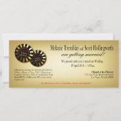 Invitation Mélanie & Scott Las Vegas Rouge Noir Or LINEN (Dos)