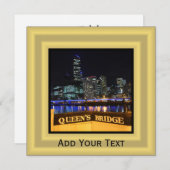 Invitation Melbourne Australie Lumières CBD au-dessus du pont (Devant / Derrière)