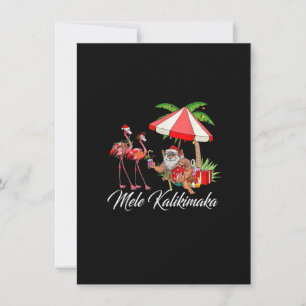 Invitation Mele Kalikimaka Aloha Flamant rose hawaïen Père No