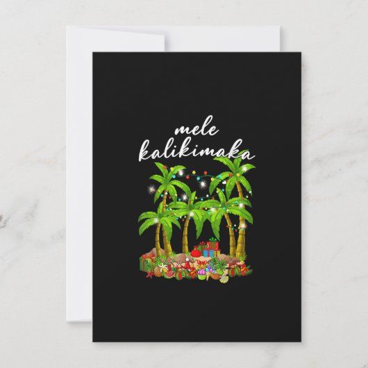 Invitation Mele Kalikimaka Hawaiian Christmas Palm Tree Light (Devant)