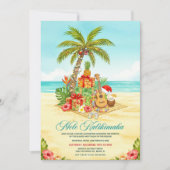 Invitation Mele Kalikimaka Hawaiian Christmas Watercolor (Devant)