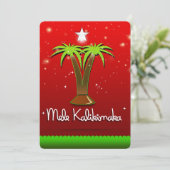 Invitation Mele Kalikimaka Palm Tree pour Noël (Debout devant)
