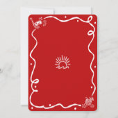 Invitation Mele Kalikimaka Red Green Hand Drawn Fun Christmas (Dos)