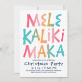 Invitation Mele Kalikimaka Typographie tropicale Noël (Devant)