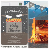 Invitation Mellow Out Marshmallow Campfire Baby shower