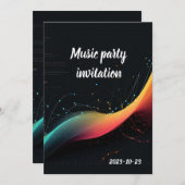 Invitation mélodie de musique colorée (Devant / Derrière)