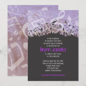 Invitation MELODY de l'invitation Bat mitzvah du bar TORAH (Devant / Derrière)