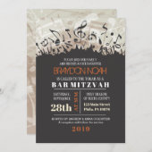 Invitation MELODY de l'invitation Bat mitzvah du bar TORAH (Devant / Derrière)