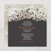 Invitation MELODY de l'invitation du Bat mitzvah du bar TORAH (Devant / Derrière)