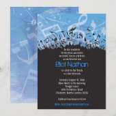 Invitation MELODY of the TORAH Bar Bat mitzvah Invitation-1 (Devant / Derrière)