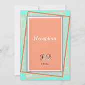 Invitation Melon Cantaloup Géométrique Monogramme Accueil (Devant)