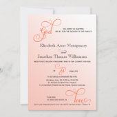 Invitation Melon doux Script Dieu est Amour Mariage chrétien (Devant)