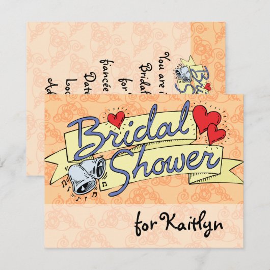 Invitation Mélon Fête de l'mariée (Devant / Derrière)