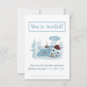 Invitation Melting Snowman avec cacao (Devant)