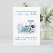 Invitation Melting Snowman avec cacao (Debout devant)