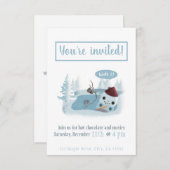 Invitation Melting Snowman avec cacao (Devant / Derrière)