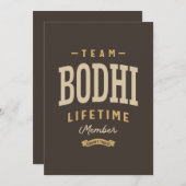 Invitation Membre de l'équipe Bodhi à vie Nom personnalisé (Devant / Derrière)