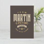 Invitation Membre de l'équipe Martin à vie Nom personnalisé (Debout devant)