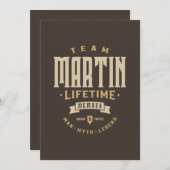 Invitation Membre de l'équipe Martin à vie Nom personnalisé (Devant / Derrière)