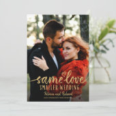 Invitation Même Amour Cute Coeur Downsize Photo Mariage (Debout devant)