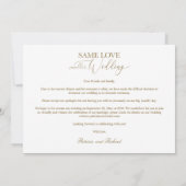 Invitation Même Amour Downsize Mariage 3 Photo Simple Élégant (Dos)