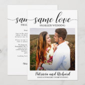 Invitation Même amour, mariage plus petit, réduction de maria (Devant / Derrière)