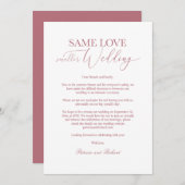 Invitation Même amour Mariage plus petit réduire Mariage élég (Devant / Derrière)
