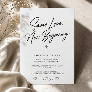 Invitation Même amour, nouveau départ, mariage moderne de rem