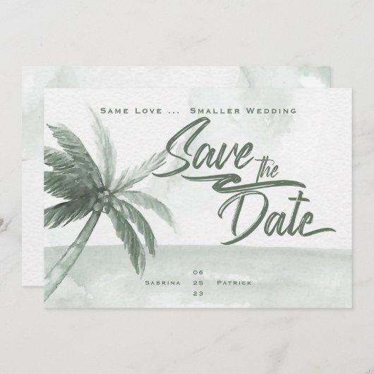 Invitation Même Amour Petite Mariage Plage Monochromatique Sa (Devant / Derrière)