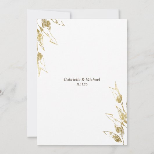 Invitation Même Amour Plus Petit Mariage Réduction Excuses Or (Dos)