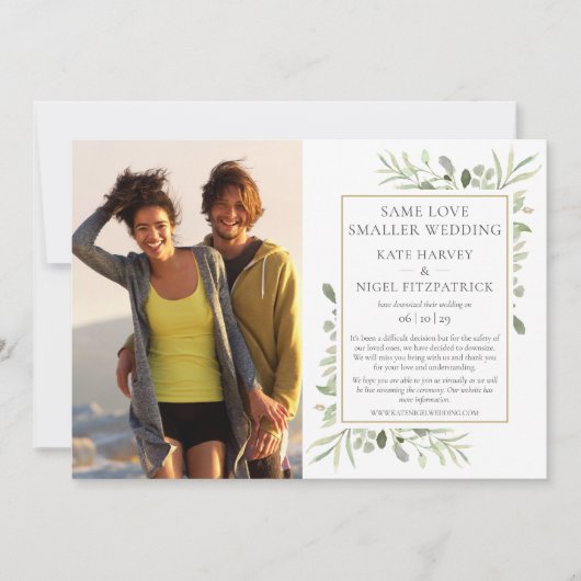 Invitation Même Amour Télédimensionné Micro Mariage Faire-par (Devant)