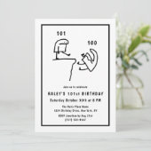 Invitation Mème amusant Humour Simple Blanc 101e anniversaire (Debout devant)