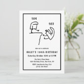Invitation Mème amusant Humour simple blanc 104e anniversaire (Debout devant)
