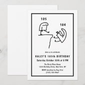 Invitation Mème amusant Humour simple blanc 105e anniversaire (Devant / Derrière)