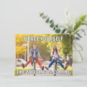 Invitation Mème amusant style photo mariage Enregistrer la da (Debout devant)