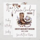 Invitation Même Cowboy Pour Toujours ! Bachelorette Weekend P (Devant / Derrière)