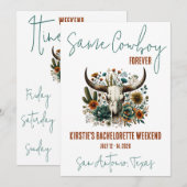 Invitation Même Cowboy Pour Toujours ! Bachelorette Weekend P (Devant / Derrière)