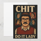 Invitation Meme Dame Fais-le – Création de Citation Rétro Drô (Devant / Derrière)