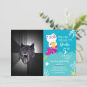 Invitation Mème de loup de folie (Debout devant)